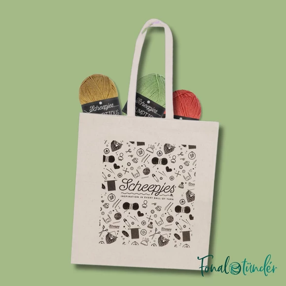 Scheepjes canvas tote bag - Fonaltartó vászon válltáska