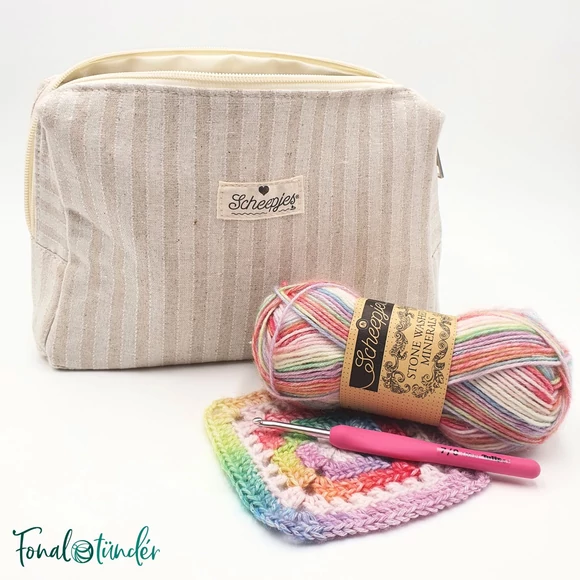 Scheepjes Project Bag - Fonaltartó vászon táska - neszesszer