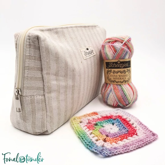 Scheepjes Project Bag - Fonaltartó vászon táska - neszesszer