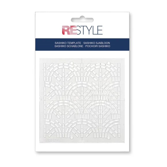 Restyle Sashiko Template Waves - sashiko hímzés sablon - Hullámok