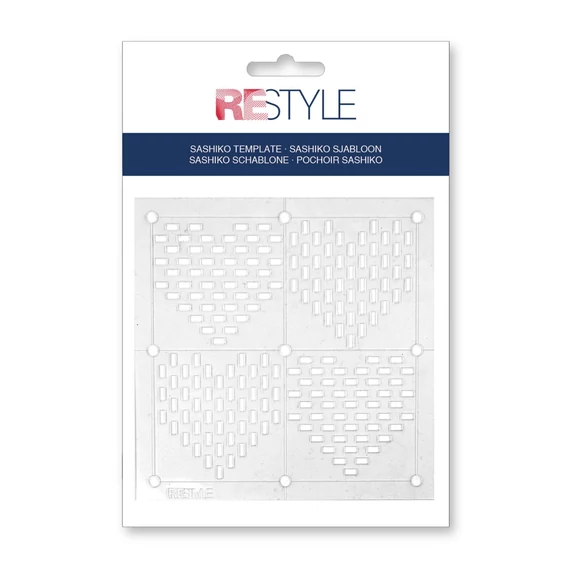 Restyle Sashiko Template Heart - sashiko hímzés sablon - Szív