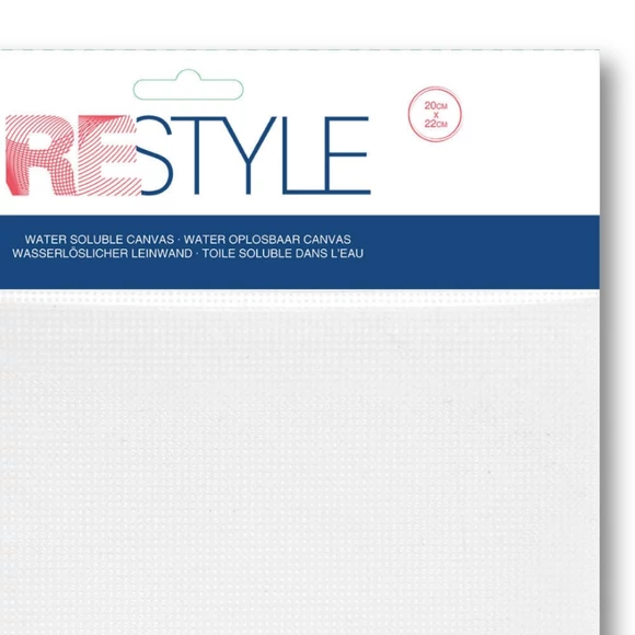 ReStyle Vízben oldódó hímzővászon - Water Soluble Canvas - 14 count - 20x22cm