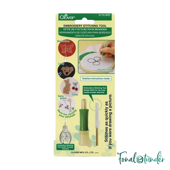 Clover - Hímzőtoll készlet vékony fonalhoz - Punch needle set - thin