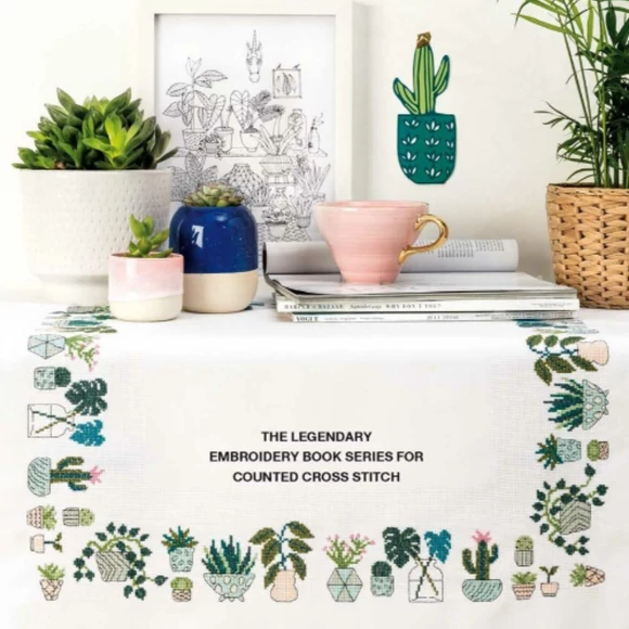 Rico Tablecloth - Cross stitch - White - 90x90cm - hímezhető kész asztalterítő