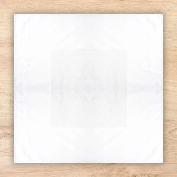 Rico Tablecloth - Cross stitch - White - 90x90cm - hímezhető kész asztalterítő