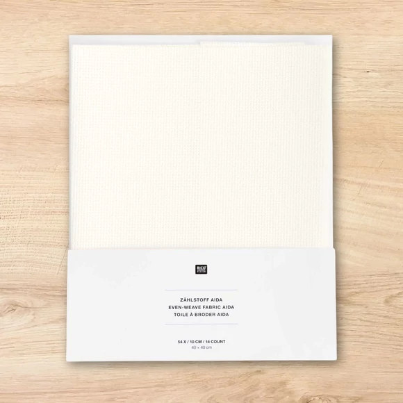 Aida 14 count Fabric Off White - aida hímzővászon keresztszemes hímzéshez - 40x40cm