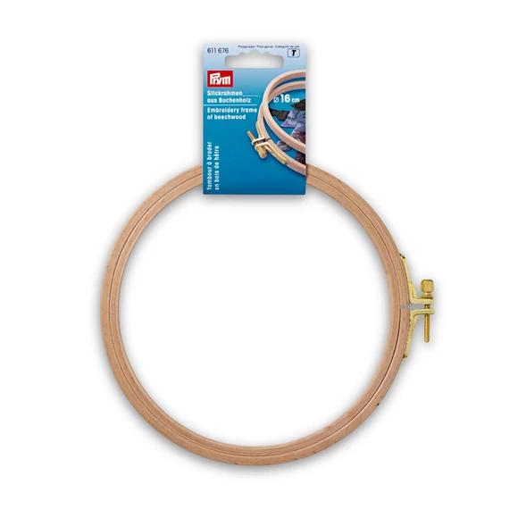 Prym Wooden Embroidery hoop -16 cm - kerek bükkfa hímzőkeret
