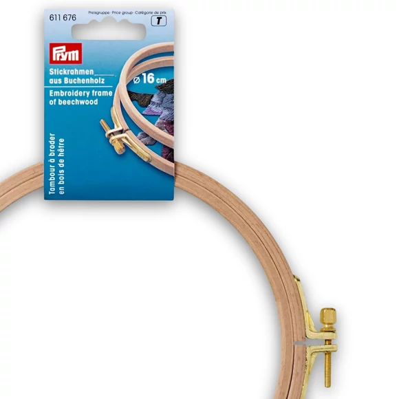 Prym Wooden Embroidery hoop -16 cm - kerek bükkfa hímzőkeret