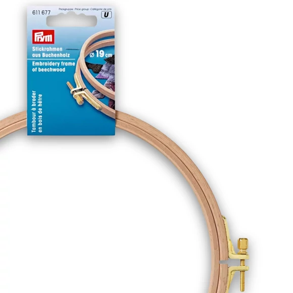 Prym Wooden Embroidery hoop - 19cm - kerek bükkfa hímzőkeret