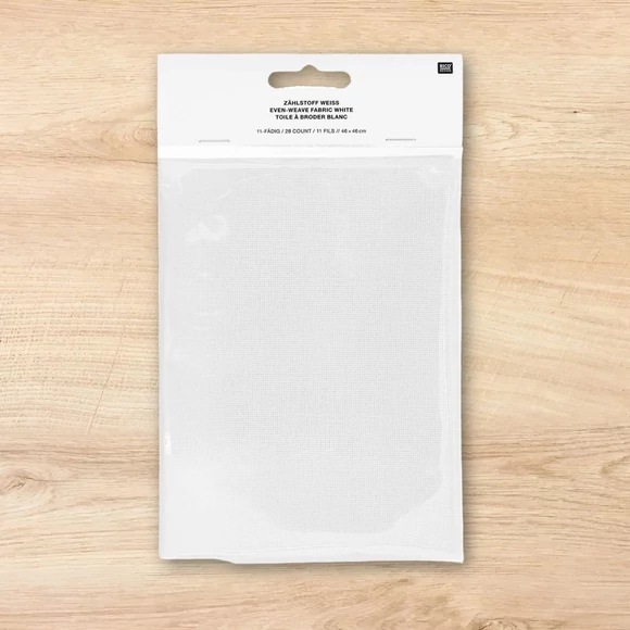 Rico Evanwave Fabric White - hímzővászon keresztszemes hímzéshez - 46x46cm