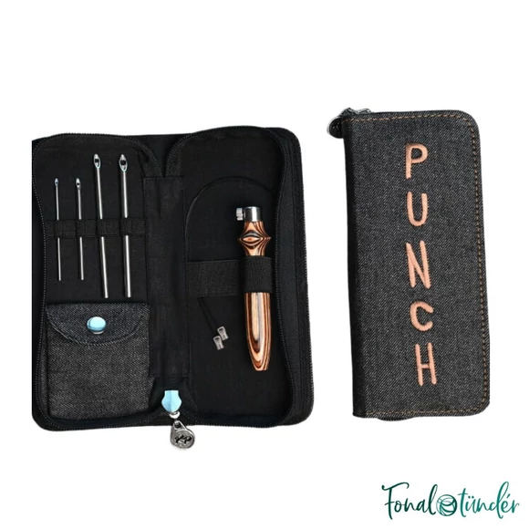 KnitPro Punch Needle Set - Earty - Hímzőtoll készlet - barna színekben