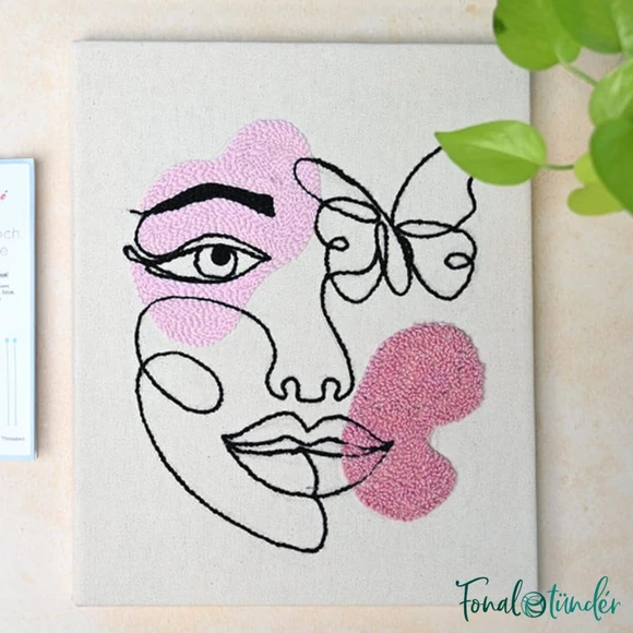 KnitPro Punch Needle Frame set - feszített vászon keret punch needle technikához - 23-28cm