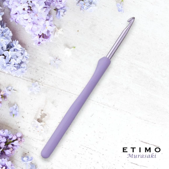 Tulip Etimo Murasaki 4.5mm crochet hook with soft grip made in Japan