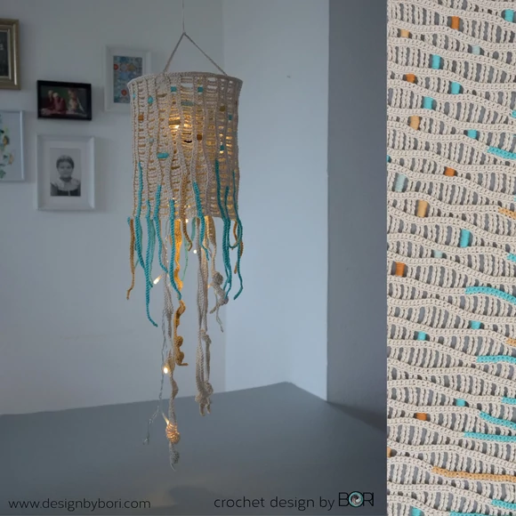 Jellyfish Lantern - crochet pattern - Medúza Lampion - horgolásminta