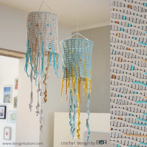 Jellyfish Lantern - crochet pattern - Medúza Lampion - horgolásminta
