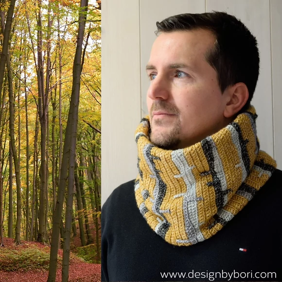 Deep Forest Cowl - crochet pattern - Őszi Erdő Sál - horgolásminta