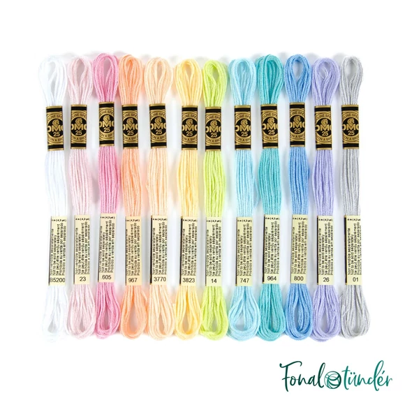DMC Mouline Stranded Cotton thread set - Pastels - hímzőfonal készlet - pasztell