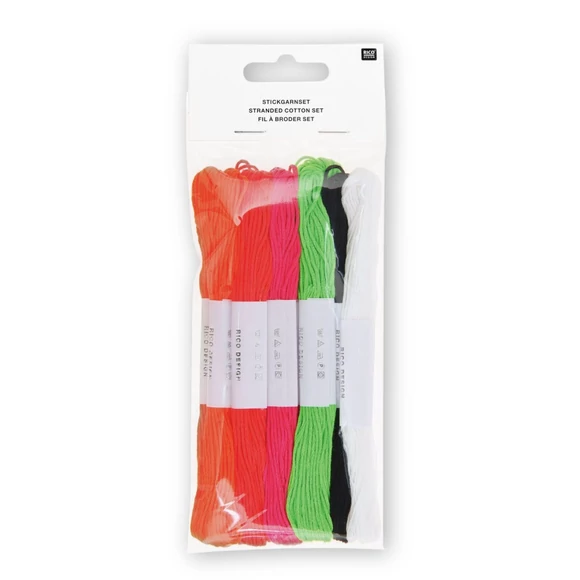Rico Stranded Cotton thread set - Neon - hímzőfonal készlet élénk színekben
