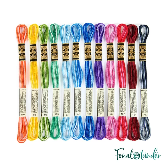 DMC Mouline Stranded Cotton thread set - Variegated - hímzőfonal készlet - ombre