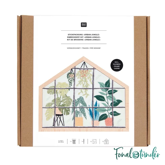 Rico Urban Jungle - embroidery kit - trópusi üvegház hímzéscsomag