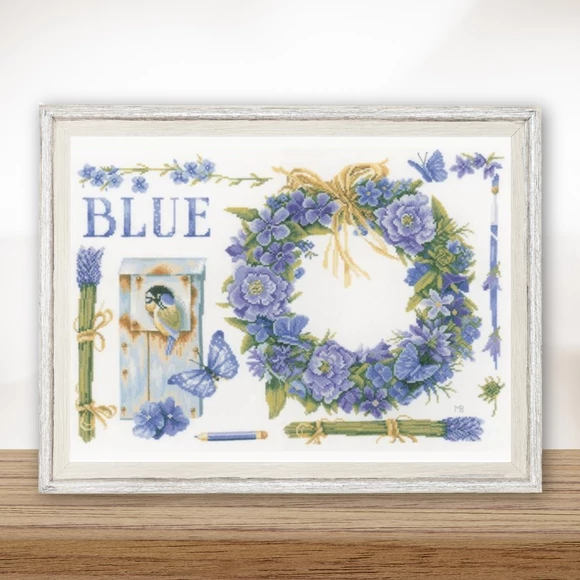 Lanarte Embroidery kit - Lavender Wreath - keresztszemes hímzés csomag