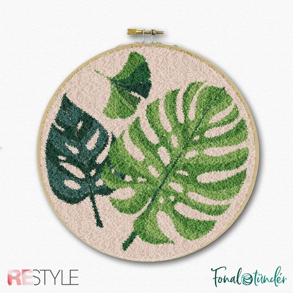 ReStyle Botanic Punch Needle Kit - hímzés készlet hímzőtollal