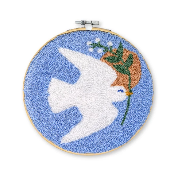ReStyle Peace Dove Punch Needle Kit - békegalamb hímzés készlet hímzőtollal