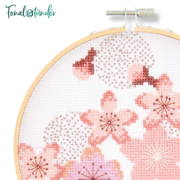 Rico Cherry blossoms - embroidery kit - keresztszemes hímzéscsomag