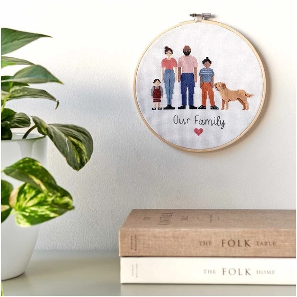 Rico Figurico - Family- embroidery kit - Család keresztszemes hímzéscsomag