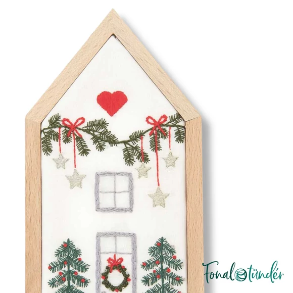 Rico Christmas House - embroidery kit - karácsonyi házikó hímzéscsomag