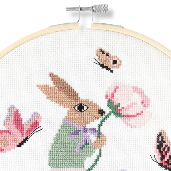 Rico Rico Spring Friends Bunny - embroidery kit - Nyuszis keresztszemes hímzéscsomag