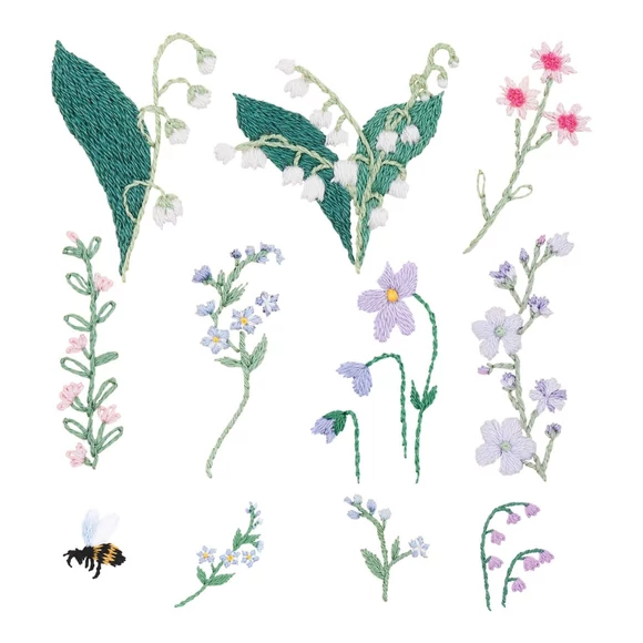 Rico Stick &amp;amp; Stitch - Floral Alphabet - embroidery kit - virágos betűk hímző készlet