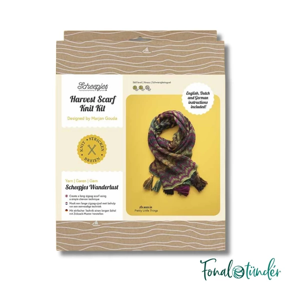 Scheepjes Harvest Scarf knit kit - sál minta + fonal csomag
