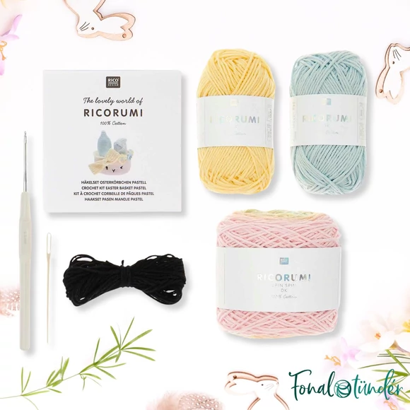 Ricorumi Easter Bunny Basket - húsvéti nyuszi kosár - amigurumi csomag