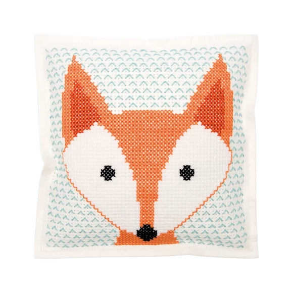 Rico Fox Cushion - cross stitch embroidery kit - keresztszemes párna hímző készlet