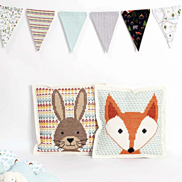 Rico Fox Cushion - cross stitch embroidery kit - keresztszemes párna hímző készlet