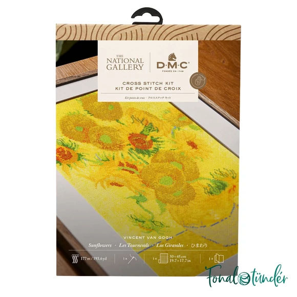 DMC Sunflowers - Napraforgók - cross stitch set - keresztszemes hímző készlet