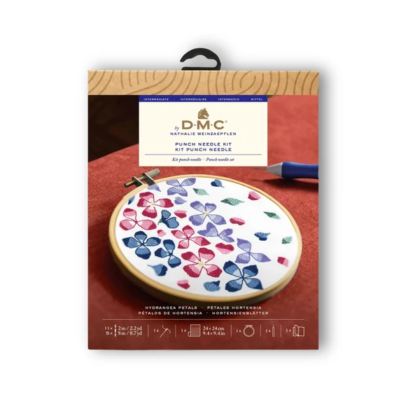 DMC Hydrangea - Punch Needle Kit - Hortenzia - hímzés készlet hímzőtollal