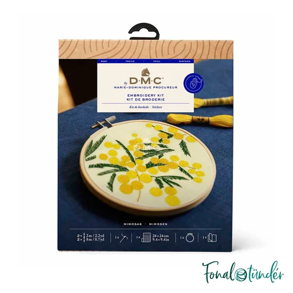 DMC - Mimosas - embroidery kit - Mimóza virágcsokor - hímző készlet
