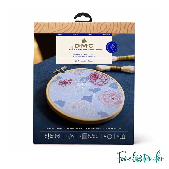 DMC - Ranunculus - embroidery kit - Boglárka virágcsokor - hímző készlet