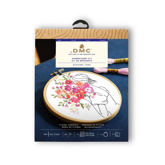 DMC Floral embrace - embroidery kit - virágcsokor - hímző készlet