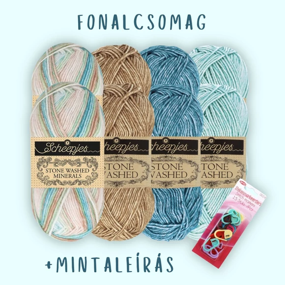 Stone Washed Minerals - Achát fonalcsomag - Agate yarn pack