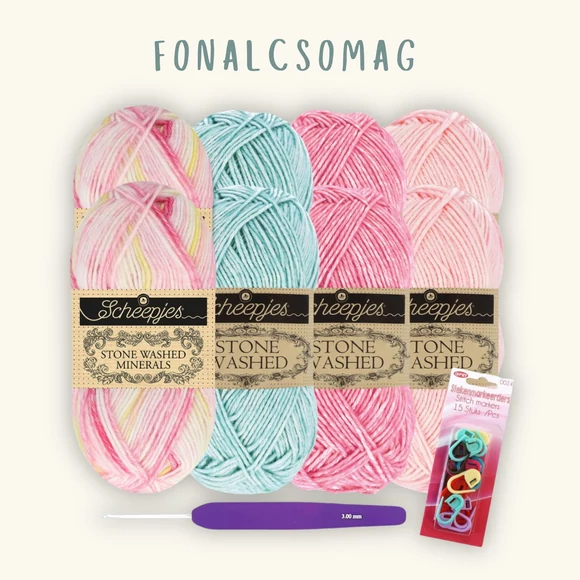 Stone Washed Minerals - Rózsakvarc fonalcsomag - Rhodo Radiance Yarn Pack