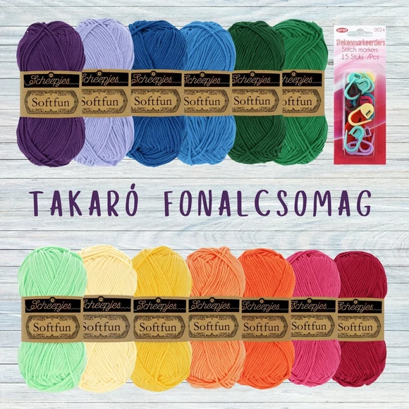 Scheepjes Softfun Temperature Blanket- Yarn Pack - Hőmérséklet Takaró Fonalcsomag