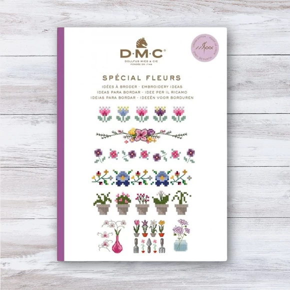 DMC Mini Booklet - cross stitch pattern book - Flowers - keresztszemes mintatár