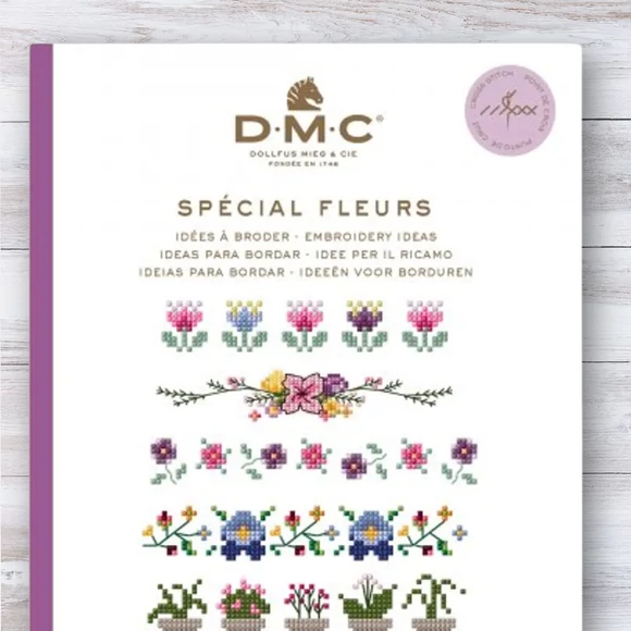 DMC Mini Booklet - cross stitch pattern book - Flowers - keresztszemes mintatár