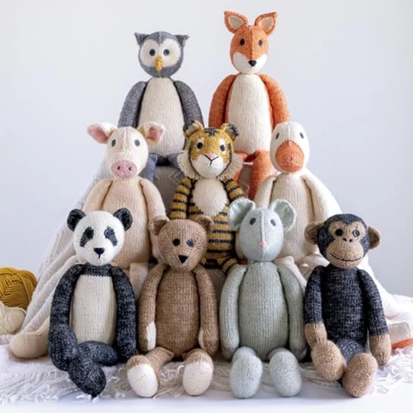 Knitted Animal Toys UK - Louise Crowther - knitting book - kötött állatok - angol könyv