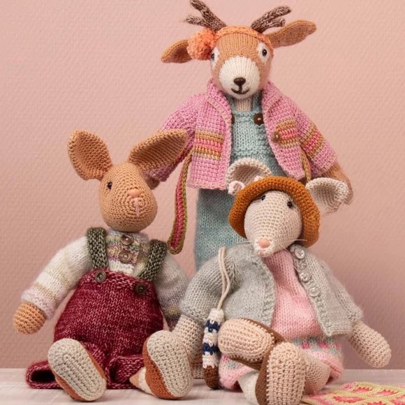 Scheepjes Rabbit, Deer and Mouse - 17 crochet / knitting patterns