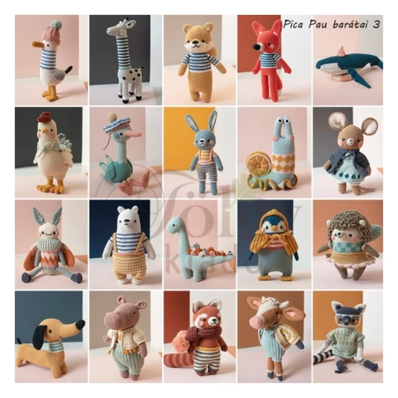 Pica Pau barátai 3 - amigurumi figura horgolós könyv