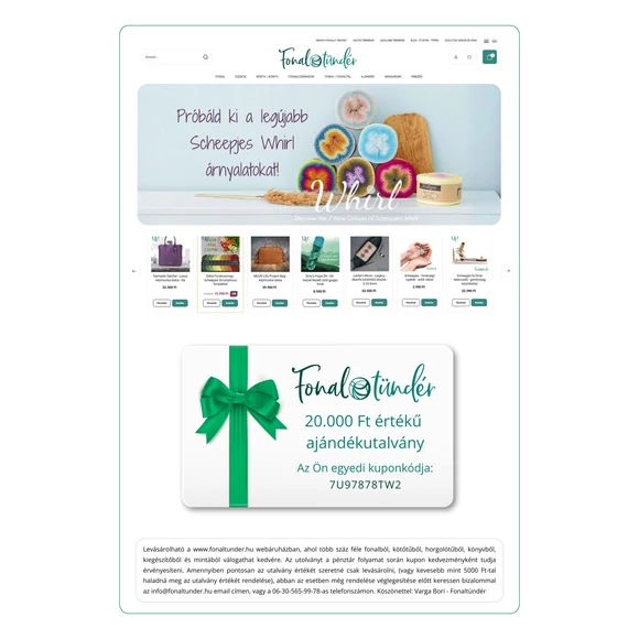 Tündér-kártya - Ajándék utalvány - 20.000 Ft értékben